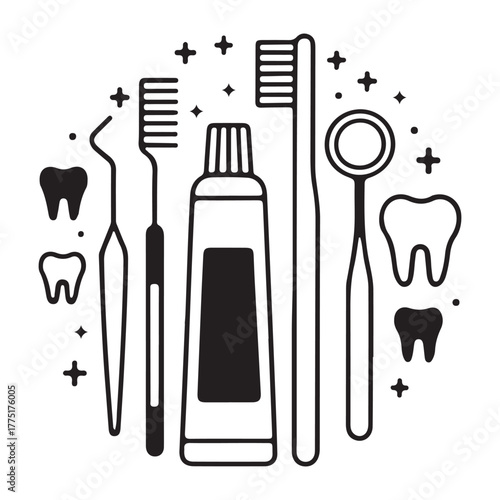 Tooth cleaning icon