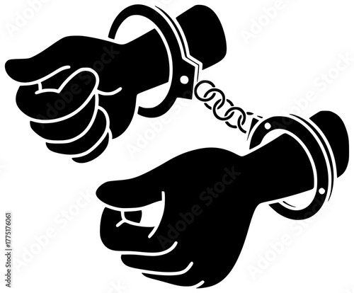 freedom illustration sign silhouette chain logo concept icon rights outline handcuffs symbol crime slavery human day man prison hand shape women vector graphic background