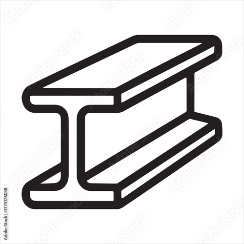 Clean outline of construction steel beam