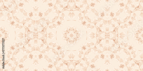 
Vintage Classic Floral Wallpaper. Luxurious Sepia Tone Watercolor Flower Repeat Tile. Soft Monochrome Floral Damask Seamless Pattern. Beige and White Ornate Botanical Texture