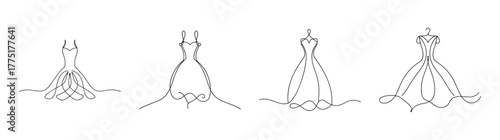 Elegant lace dress designs sketches fashionable apparel artistic apparel styles detailed fabric drawings