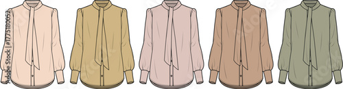 Elegant Blouse Variations A Palette of Colors in Fashion Illustration