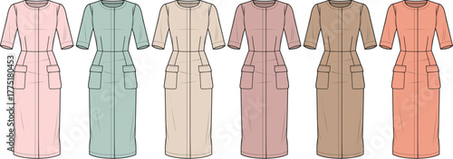 Colorful Dress Pattern Designs A Collection of Fashionable Garment Illustrations