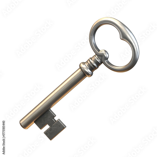 Wallpaper Mural Isolated antique metal key on black background, showcasing details and ornate design Torontodigital.ca