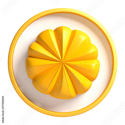 Wallpaper Mural Stylized, 3D-rendered golden floral design within a circle. High contrast Torontodigital.ca