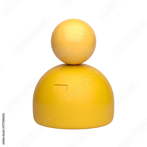 Wallpaper Mural Stylized yellow human icon, 3D rendered, isolated on a stark black background Torontodigital.ca