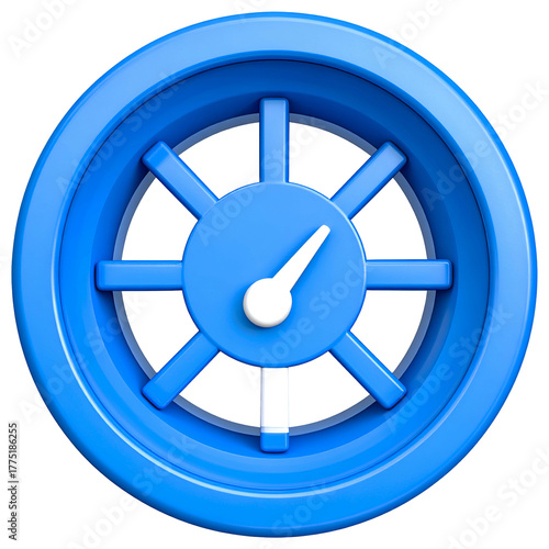 Wallpaper Mural 3D render of a stylized, round blue gauge with a white needle, on black Torontodigital.ca