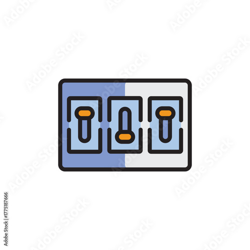 Modern Switch Control Panel Icon Bundle for Design and User Interface Elements Icon Illustration