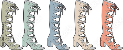 Stylish Sandal Boots Collection A Colorful Array for Fashion Enthusiasts in Diverse Tones