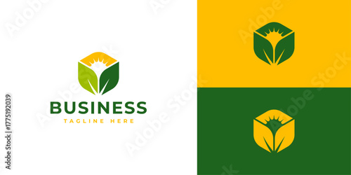 Sun and Tree Logo – Nature, Growth, and Eco-Friendly Symbol for Environmental or Organic Branding
