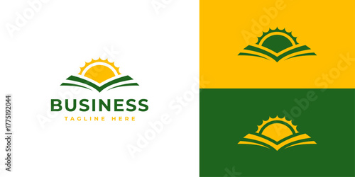 Sun and Tree Logo – Nature, Growth, and Eco-Friendly Symbol for Environmental or Organic Branding