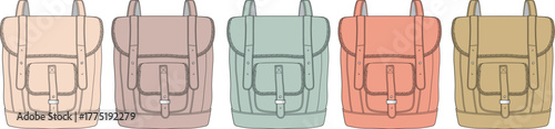 A collection of colorful backpacks, a stylish accessory for school or travel