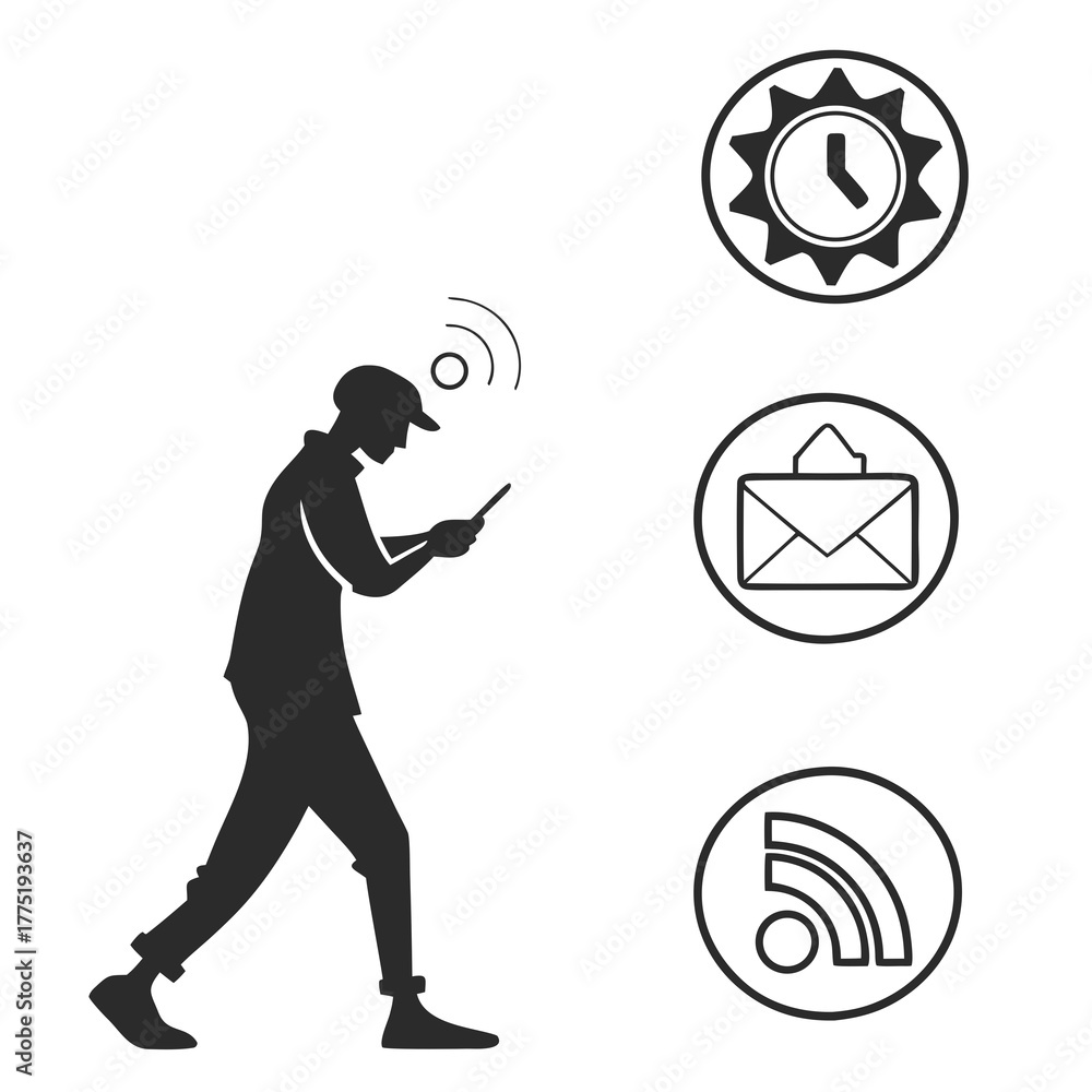 Fototapeta premium Man using smartphone for communication and social media