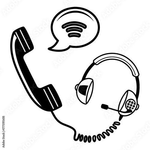 Call center headset and telephone receiver