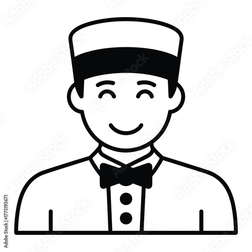 Friendly bellhop or hotel staff icon