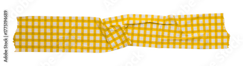yellow patterned sticker paper tape isolated on transparent background