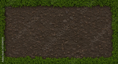Wallpaper Mural Patch of tilled soil surrounded by a dense green border of clover or similar vegetation Torontodigital.ca