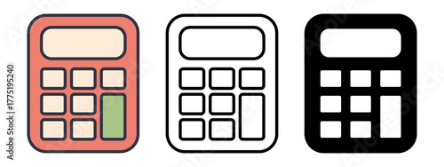 Digital calculator isolated vector illustration