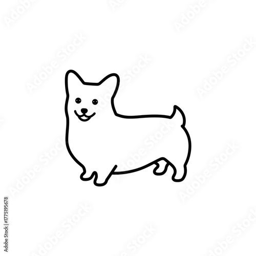 Simple Corgi Silhouette Vector Icon