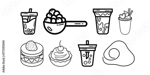 Indulge your sweet tooth with these delightful desserts and drinks, perfect for a fun treat or a creative design element in your next project!