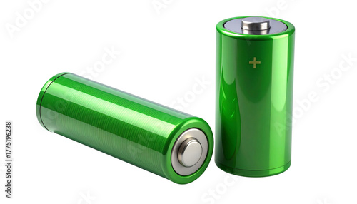 Sustainable power battery duo set isolated on transparent background