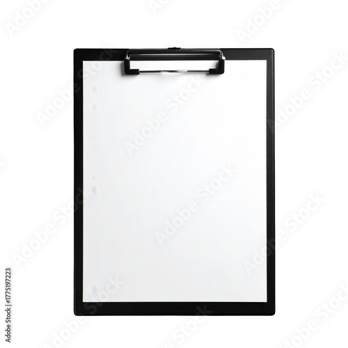 blank clipboard with blank paper.