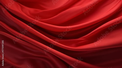 Red fabric waving in slow motion luxury textile design or fashion background video