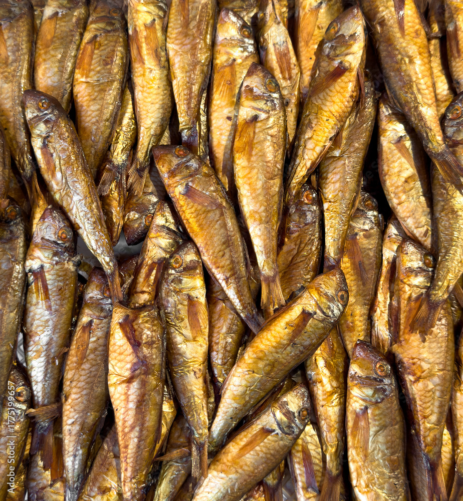 Fototapeta premium A bunch of fish are sitting on a table