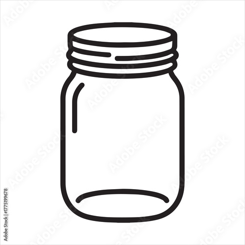 Minimalist mason jar icon design