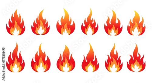 Flame fire element collection