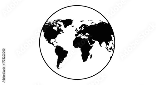 World globe outline with transparent background