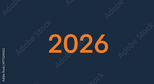 Year 2026 number display on dark blue background