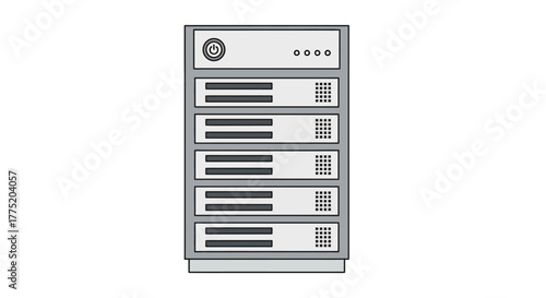 Server Stack Rack System Illustration for IT Infrastructure and Data Storage