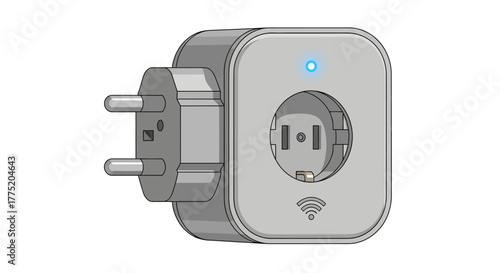 Smart electrical plug adapter with wi-fi connectivity for remote control of appliances