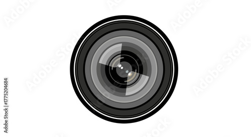 Camera Lens Icon A Detailed Circular Symbol for Photography and Visual Media Concepts
