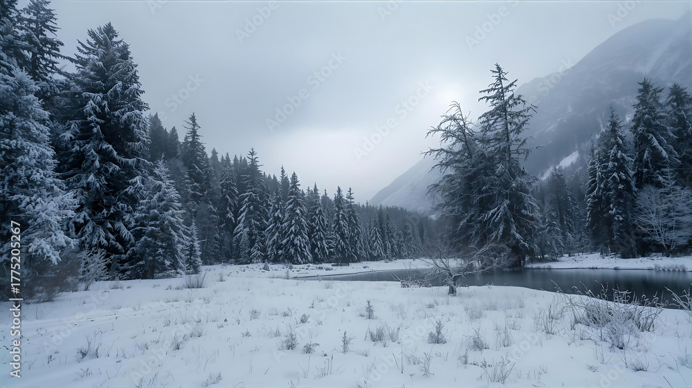 Fototapeta premium 冬山の風景