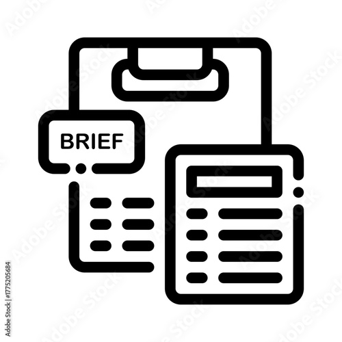 icon job brief with style outline