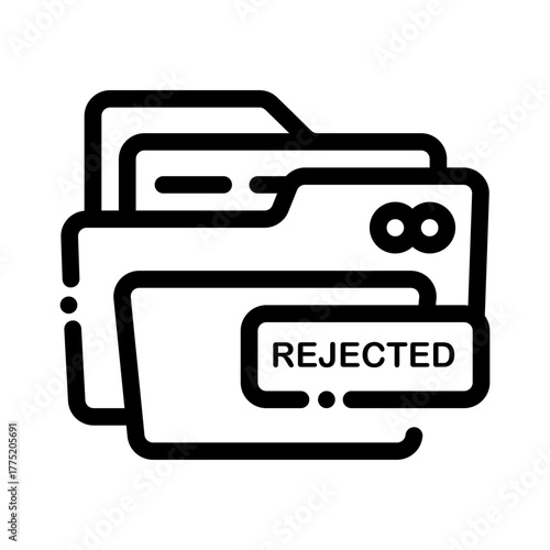icon rejected folder with style outline