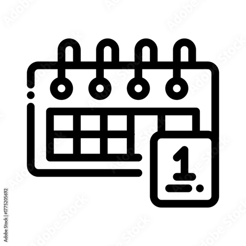 icon calendar with style outline
