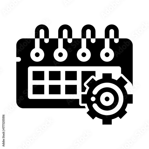 icon schedule management with style glyph