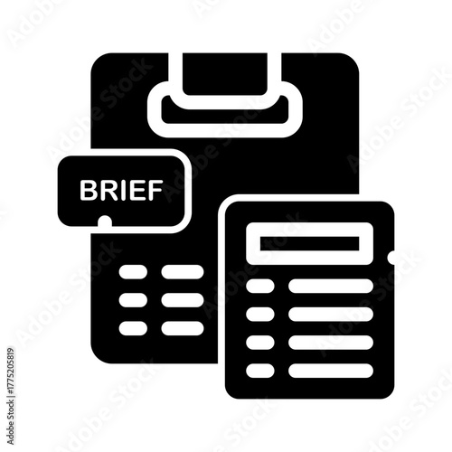 icon job brief with style glyph