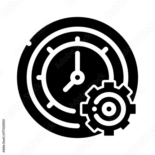 icon time management with style glyph