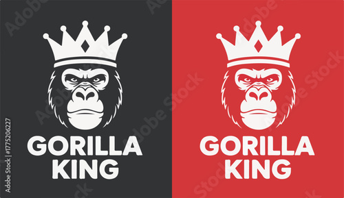 Gorilla king logo in black and red colors