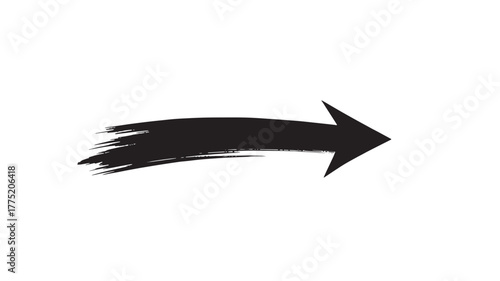 Grunge arrow illustration directional symbol with brush stroke texture vector element isolated on white background