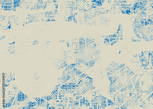 Glitch distorted geometric shape . Noise destroyed logo . Trendy cyber punk poster . Glitched frame .Grunge textured . Distressed effect .Vector shapes with a halftone dots screen print texture.