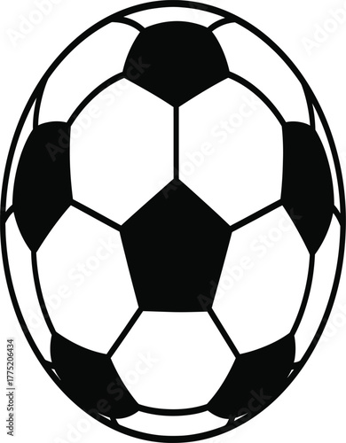 A black and white soccer ball with a classic pentagon and hexagon pattern isolated on white background it represents sports, teamwork, and global competition