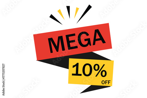 Mega sale 10% off discount banner