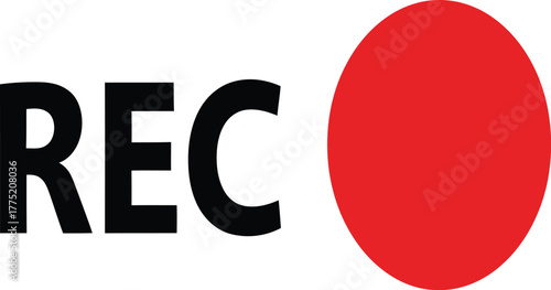 Recording in progress sign isolated on white background, indicating that the video or audio is currently being recorded and saved for later use or reference