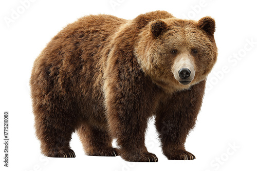 Wallpaper Mural Juvenile brown bear standing calmly with thick coat and detailed paws, soft light accentuating natural texture, isolated on transparent background
 Torontodigital.ca