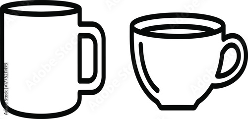 reg (49) [CoMugs isolated on white background a simple line art illustration of two distinct coffee cups, one a classic mug and the other a wide, shallow teacupnverted].eps